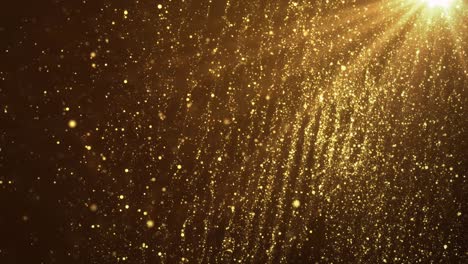 nuevas rayas de partículas doradas de 4k rsing movimiento de luz, animación de bucle de lujo