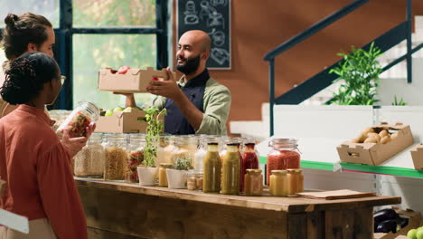 couple shopping for organic produce