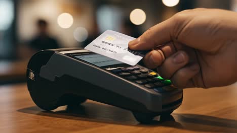pagare con carta di credito in un ristorante