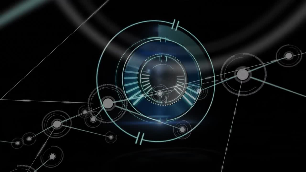 animación del escaneo del alcance y la red de conexiones