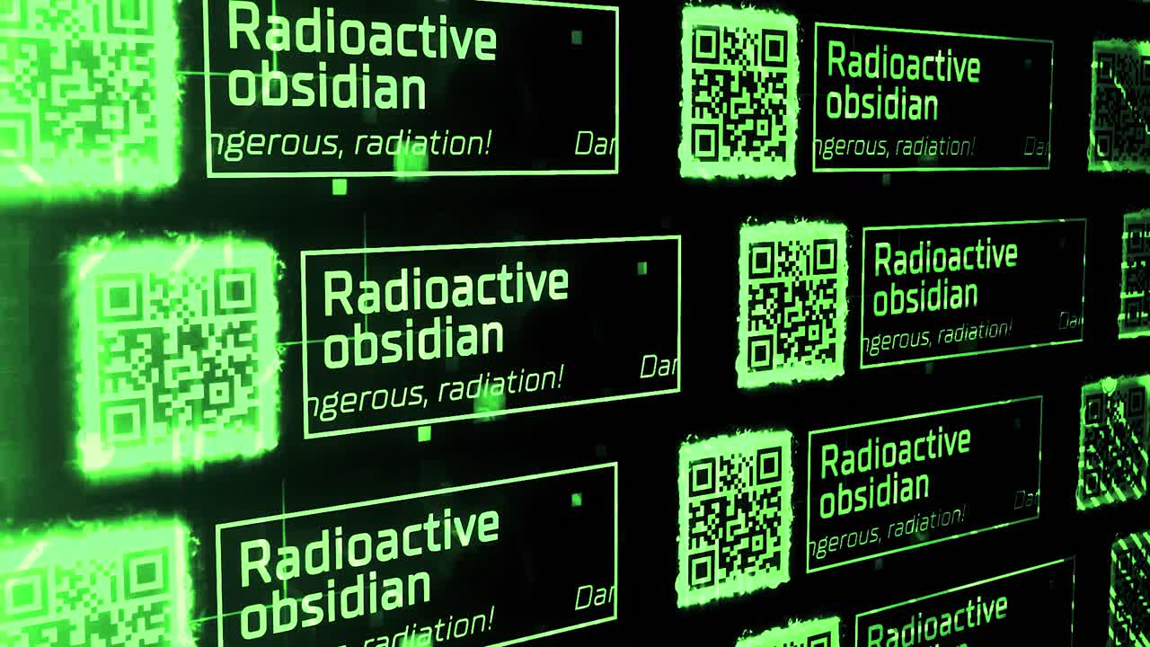códigos qr de advertencia de obsidiana radiactiva