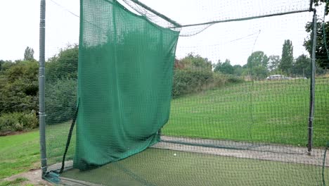 slow motion shot of a player practicing in the net