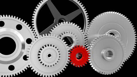 industrial video background with gears. 3d animation.