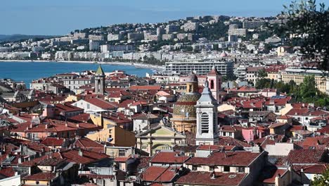 view down to the city, nice, france