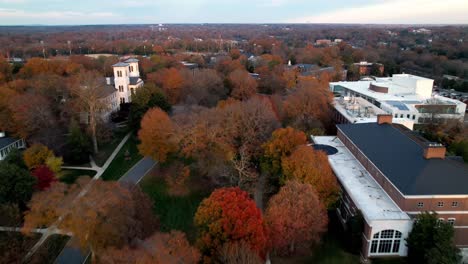 aerial-pullout-wofford-college-campus-in-spartanburg-sc,-south-carolina