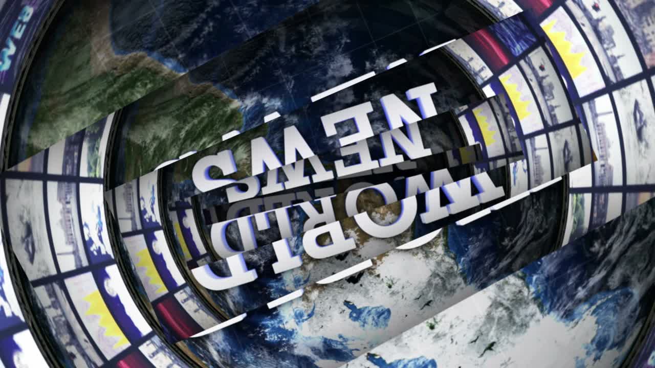 WORLD NEWS and OPEN BARS, with Green Screen and Alpha Channel, Loop, 4k