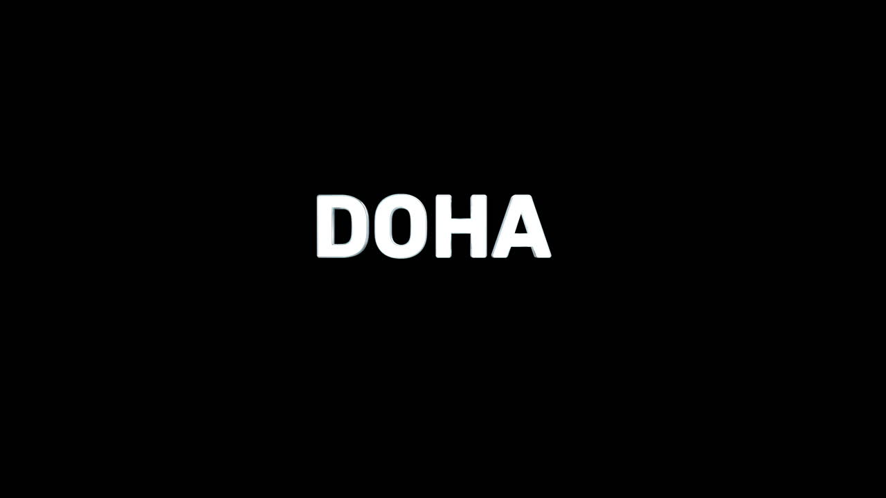 Chữ 3D bạc mượt mà, chất lượng cao hiện ra tên thủ đô "DOHA"