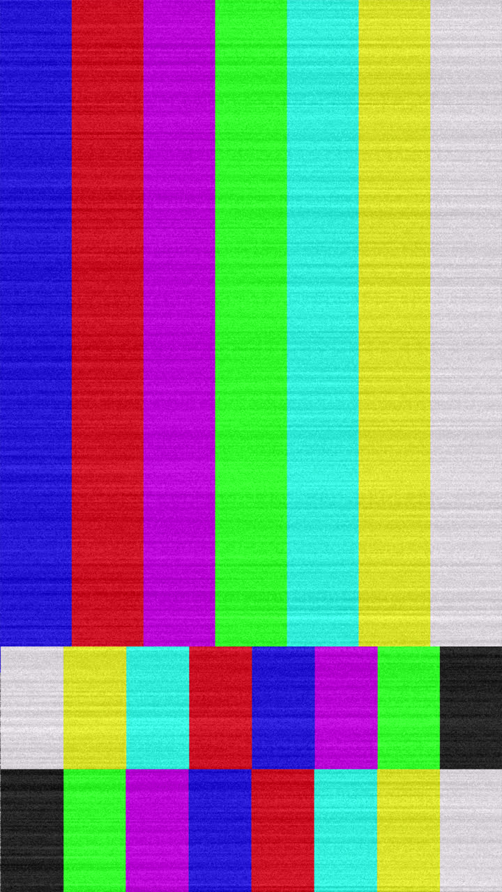 TV Color Bars Test Pattern with Glitch Effect