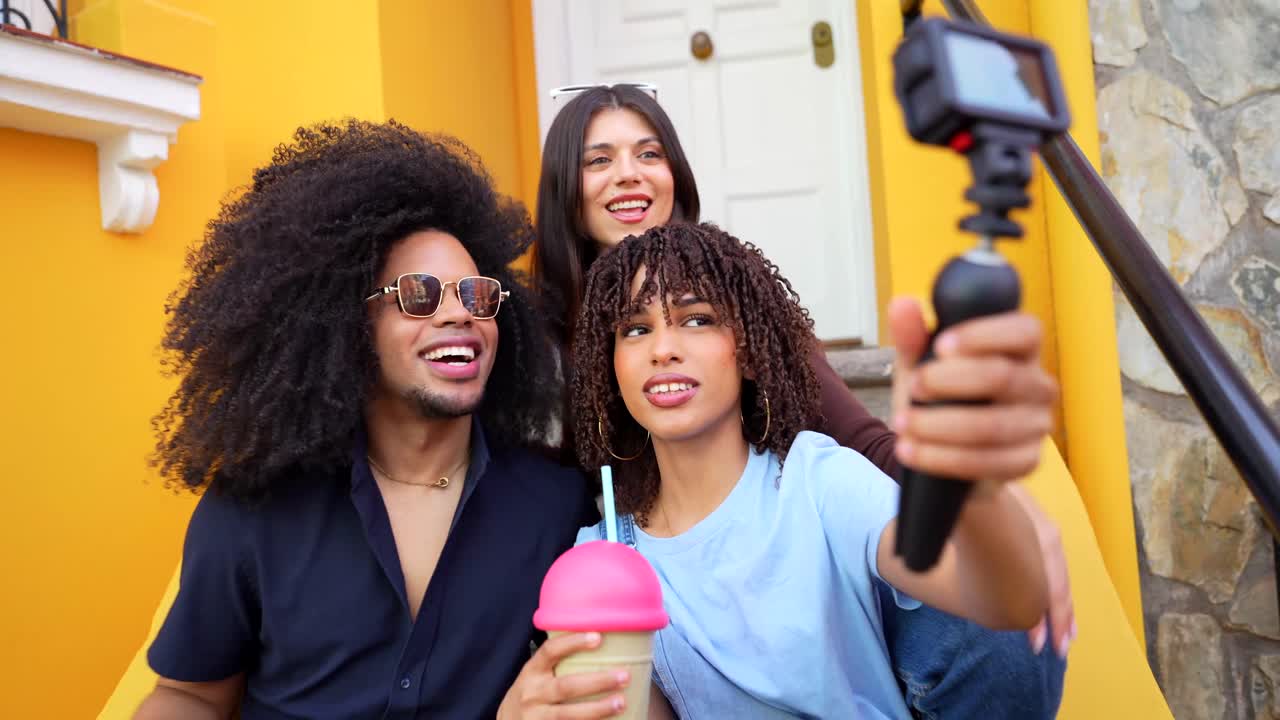 Friends Vlogging Outdoors