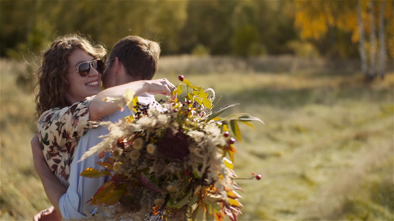 Happy partners sharing a warm hug