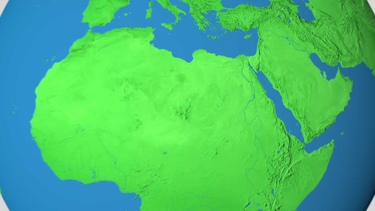 이집트의 3d 지도를 확대합니다.