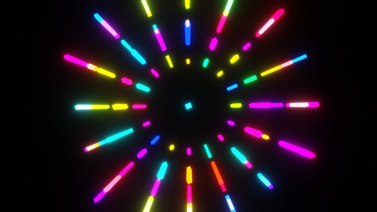 el bucle vl pulsa con rayos multicolores.