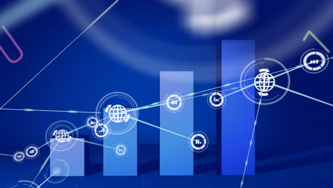 Animation-of-network-of-connections-with-icons-over-statistics