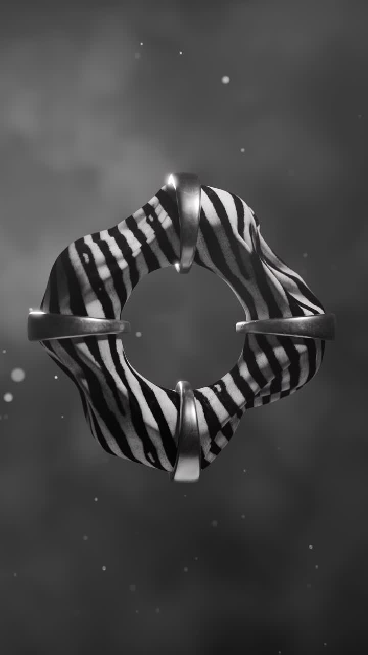 Abstract Zebra Striped Ring