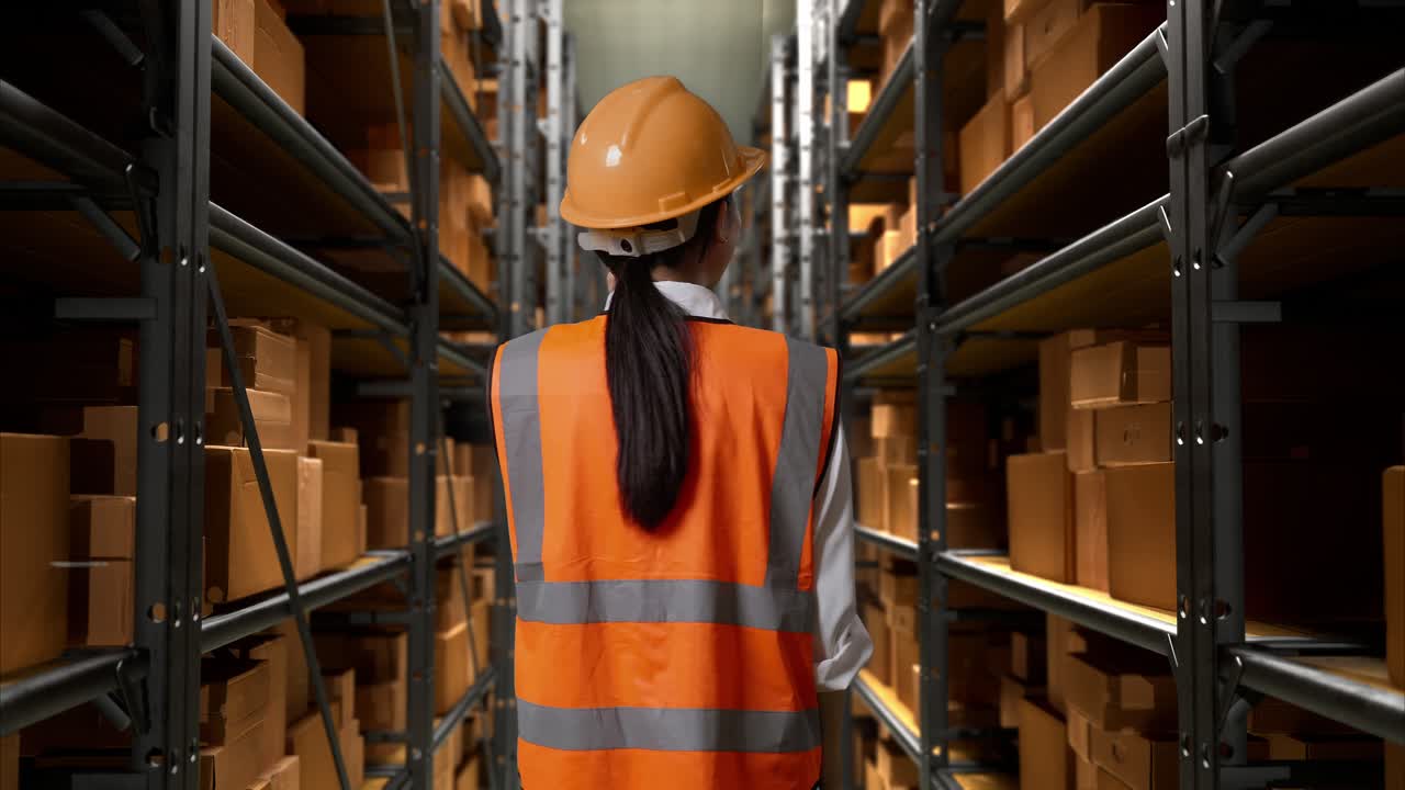 trabajador del almacén hablando por teléfono.