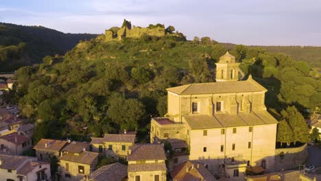 beautiful aerial view typical italian homes in trevignano romano