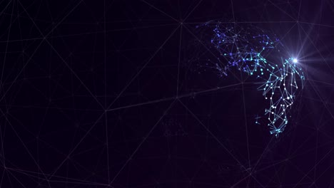 digital planet earth globe hud particles rotating loop animation with alpha social future network