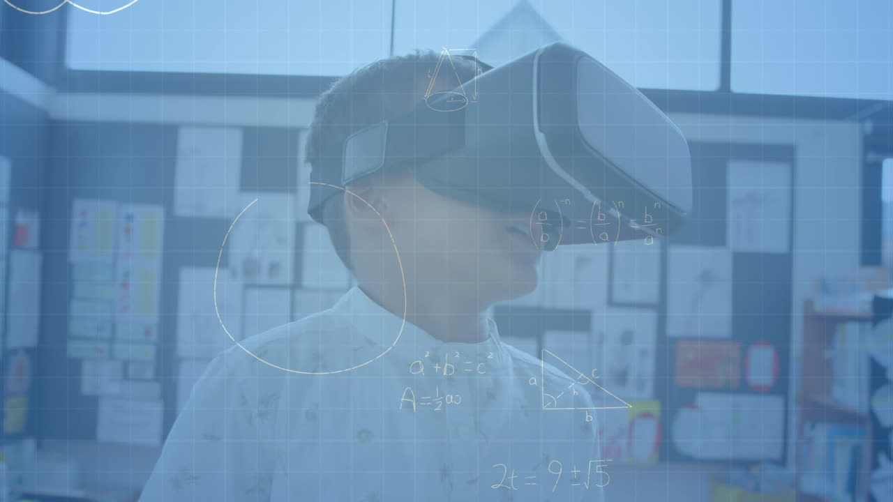 vr 헤드 ⁇ 을 사용하여 학교생을 대상으로 수학 수식의 애니메이션