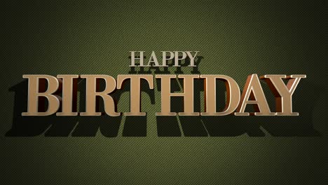 golden wishes elegant happy birthday greeting on green background