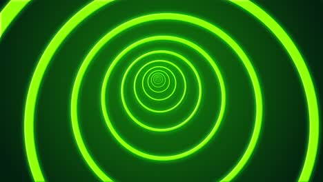 abstract circle tunnel futuristic portal glowing colourful neon led screen ring on dark background 3d animation visual effect optical illusion 4k lime green