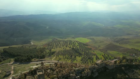 Aerial-video-of-a-beautiful-green-landscape-filmed-in-the-province-of-Matera-in-Italy