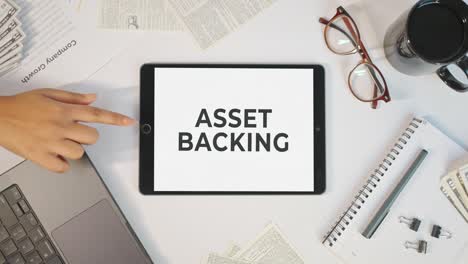 asset backing displaying on a tablet screen