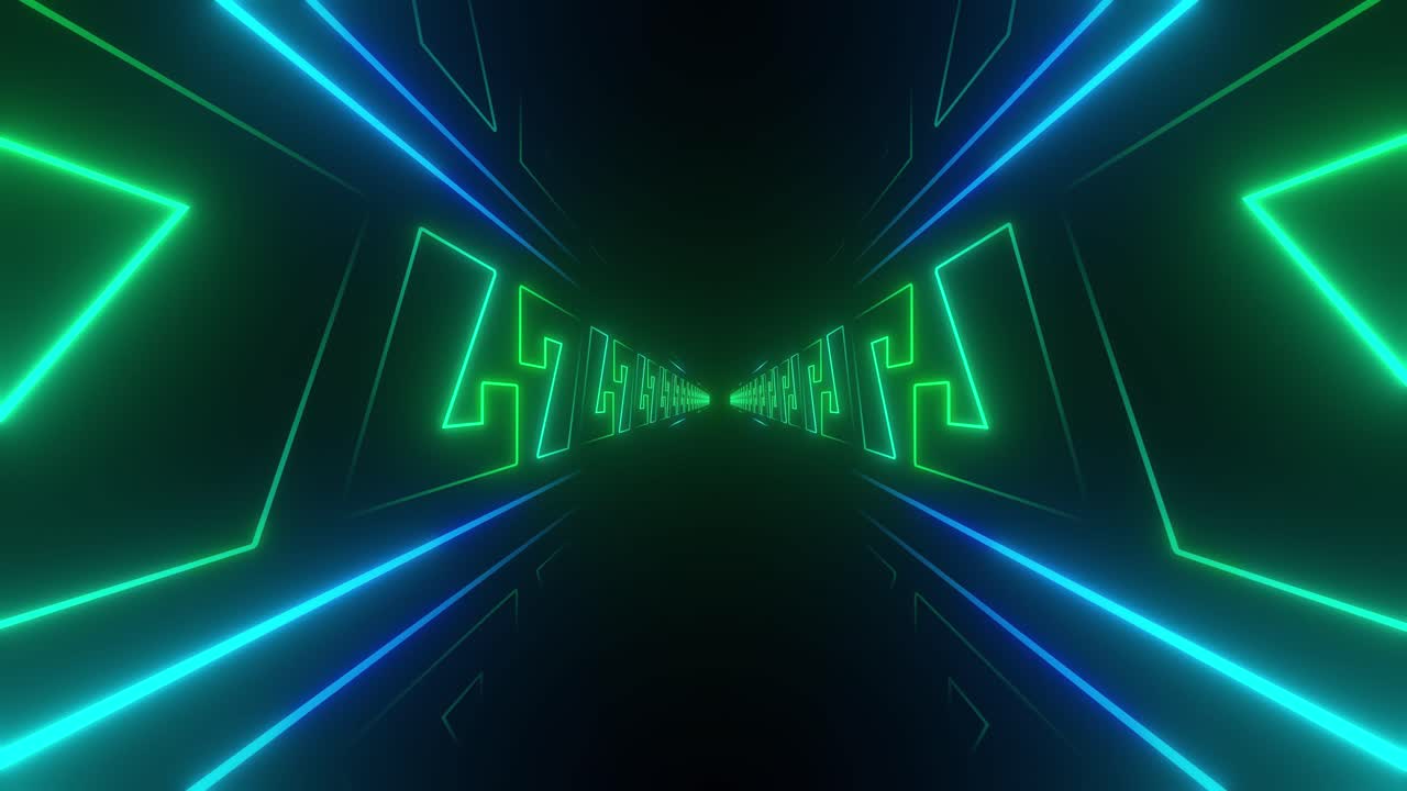 Tunnel futuristico verde neon