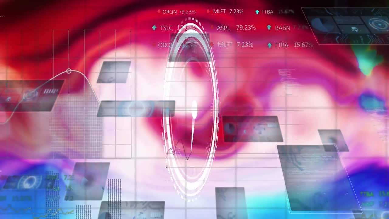 animación del procesamiento de datos en movimiento de reloj