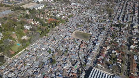 Arial-view-of-slums,-drone,-Nordelta-Buenos-Aires