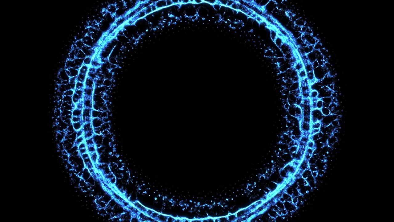 crecimiento orgánico del anillo de la red fractal azul