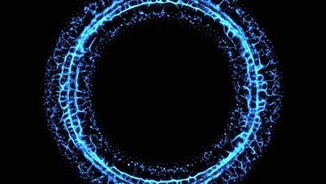 crecimiento orgánico del anillo de la red fractal azul