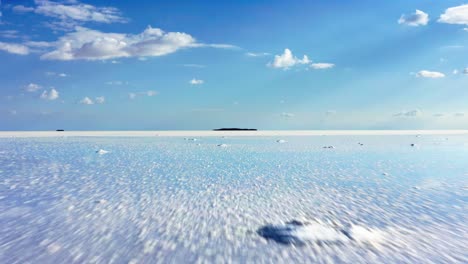 drone shot of desert salt flats