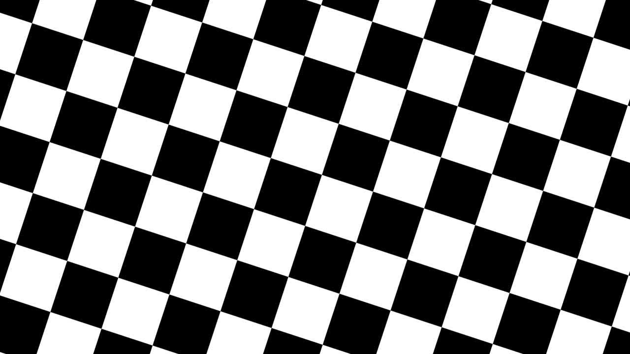 흑백 체커보드의 회전 루프 애니메이션