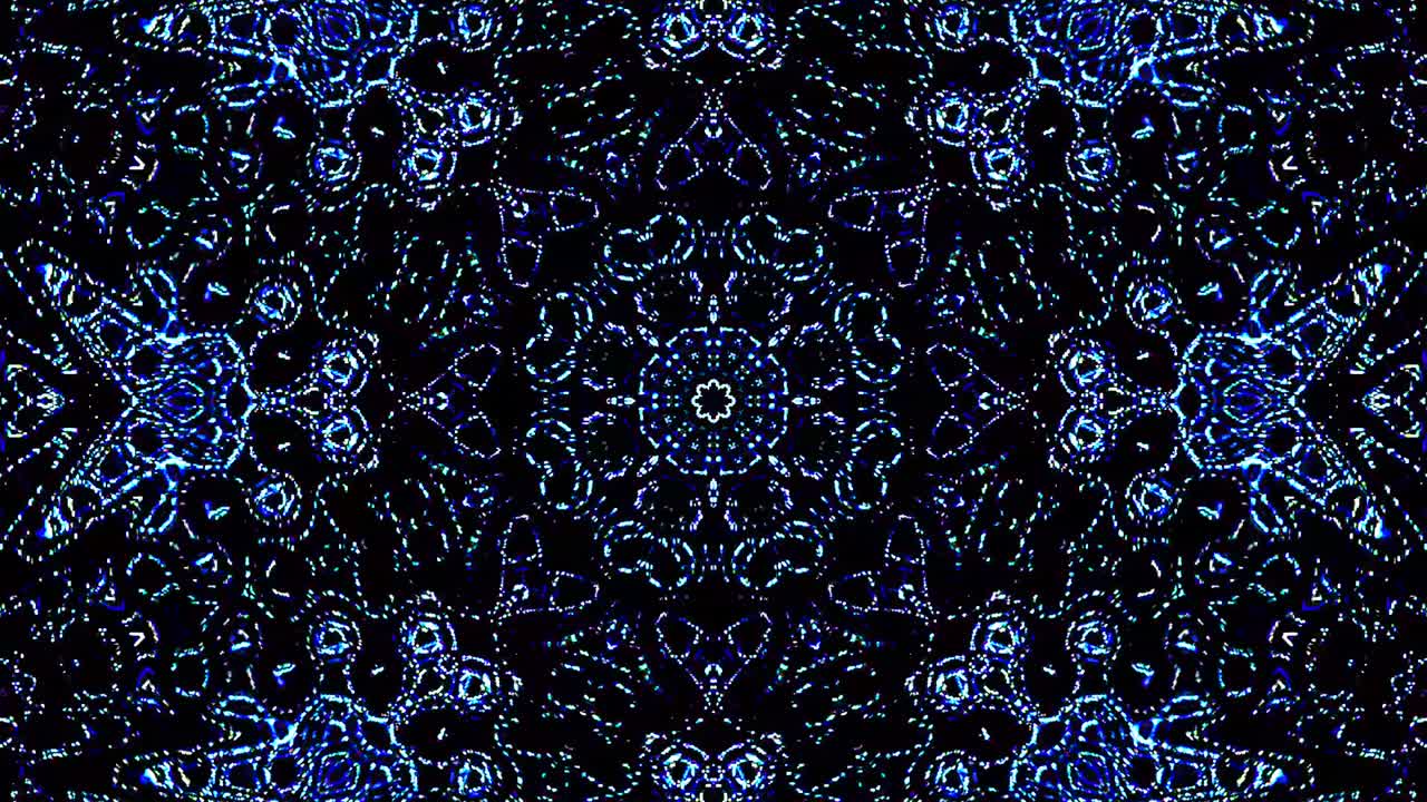 밝은 추상적인 빛은 전체 색을 지배합니다, 칼레도스코프, 검은 배경