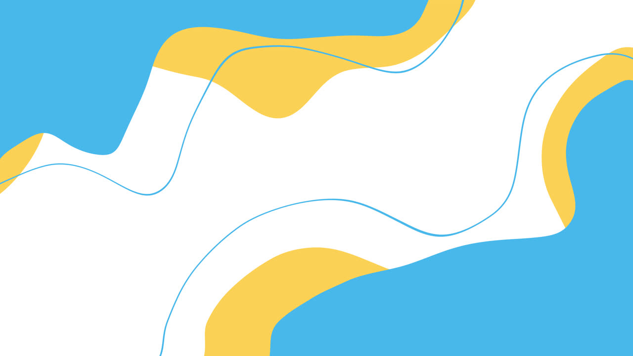 Dynamic Abstract Background with Wavy Blue and Yellow Shapes