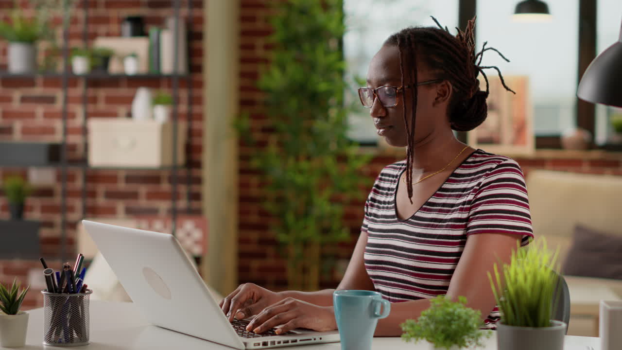 Woman working from home