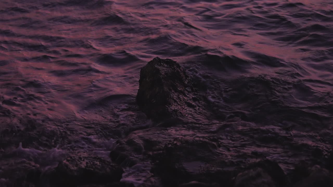 Waves Crashing Against The Rock At Dusk In Santa Marta, Colombia. - slow motion shot