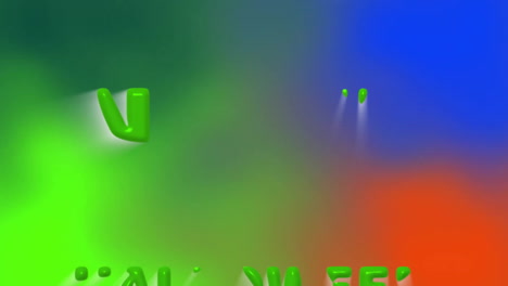 animation of halloween text over colourful background