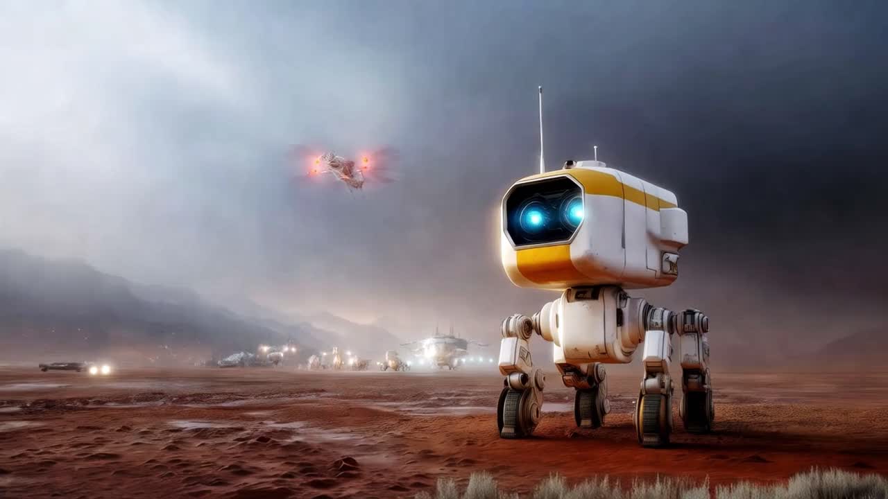 Futuristic Robot on Mars