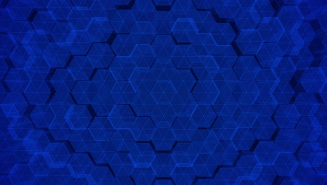 abstract geometric blue hexagone background. 4k seamless loop. 3d render