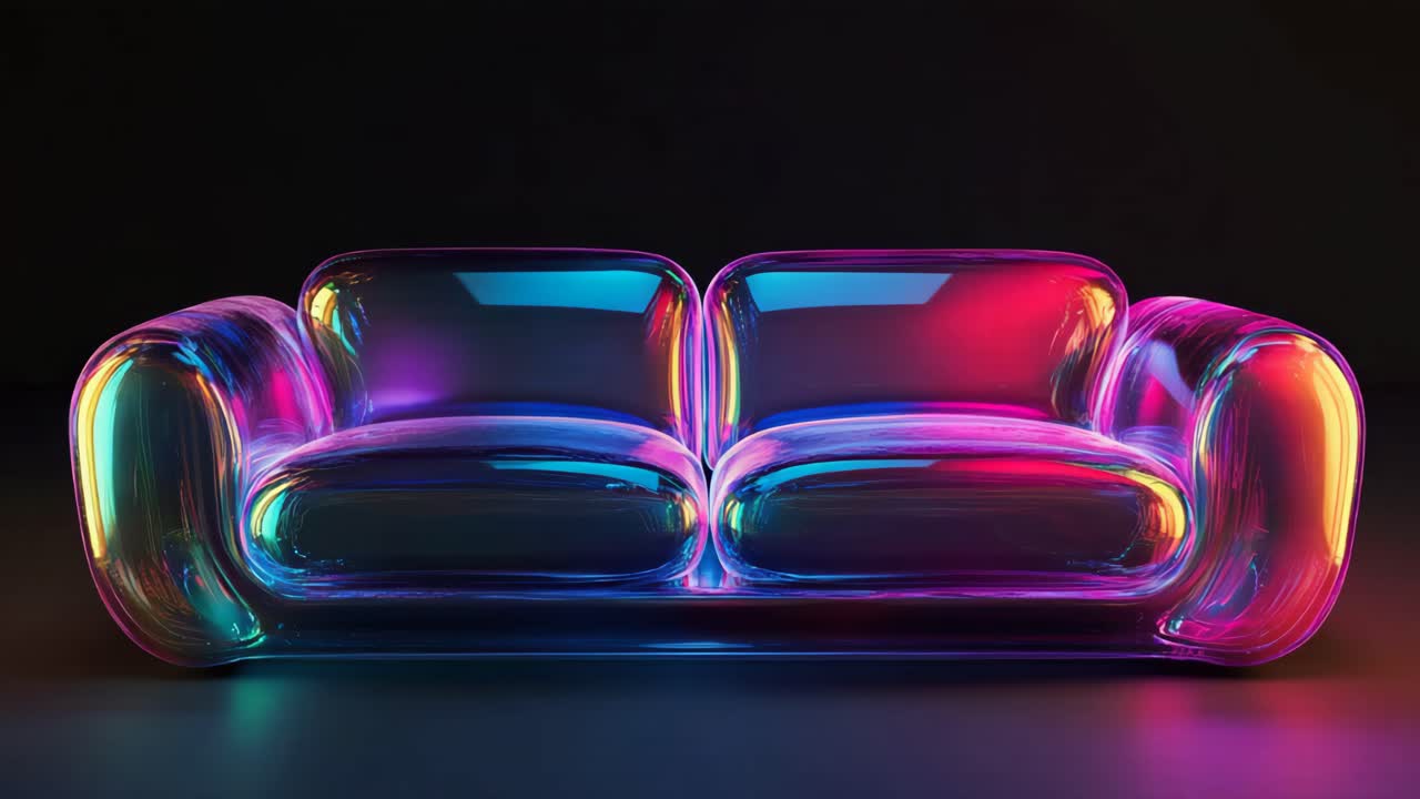 Neon-Colored Transparent Sofa