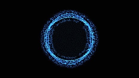 organic growth of blue mycelial ring pulsing