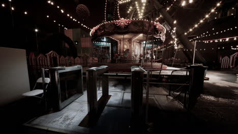 empty carousel at night