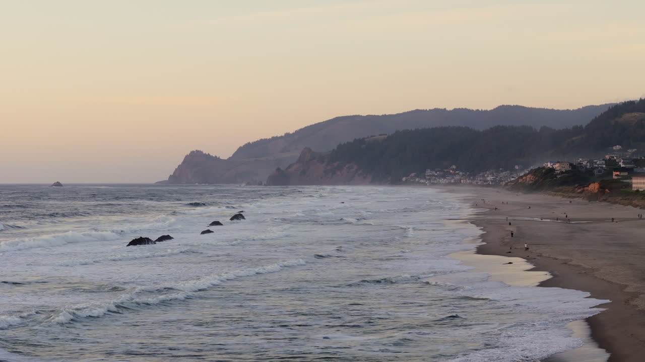 Oregon Coast Sunset Beach Scene