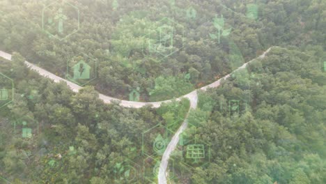 Vista-Aérea-Del-Bosque-Verde-Y-Concepto-De-Tecnología-Ambiental