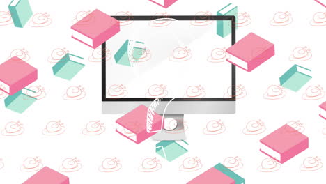 animation of question mark and computer over books and chicken icons