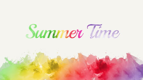 Summer-Time-with-rainbow-watercolor-art-paint