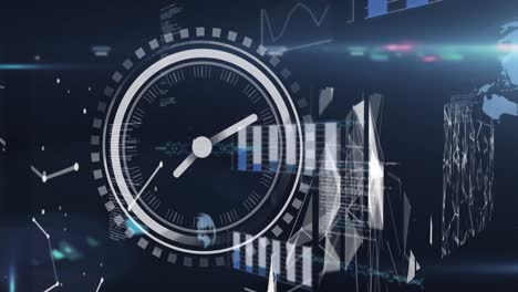 animation of data processing over clock