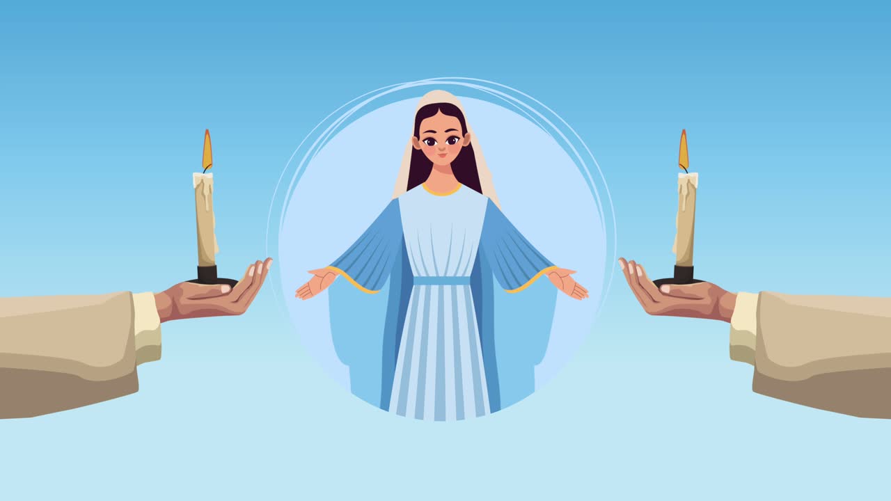virgin mary with blue dress