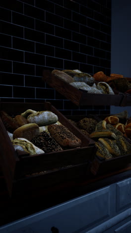 assortment of fresh bread at a bakery